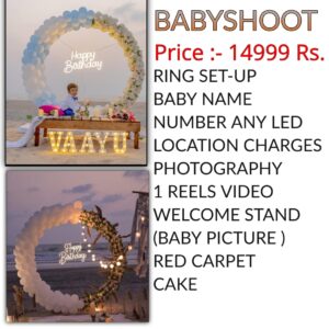 Elegant Baby Birthday Beach Ring Setup with Photoshoot - GEP-BABYSHOOT-RING-14999