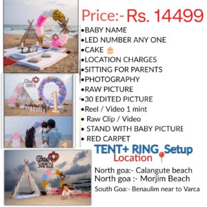 Luxury Beach Tent & Balloon Ring Birthday Setup - GEP-TENT-RING-14499