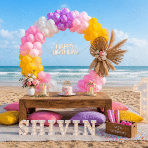 Beach Birthday Ring Decoration with Cake - GEP-RING-ST3-6499