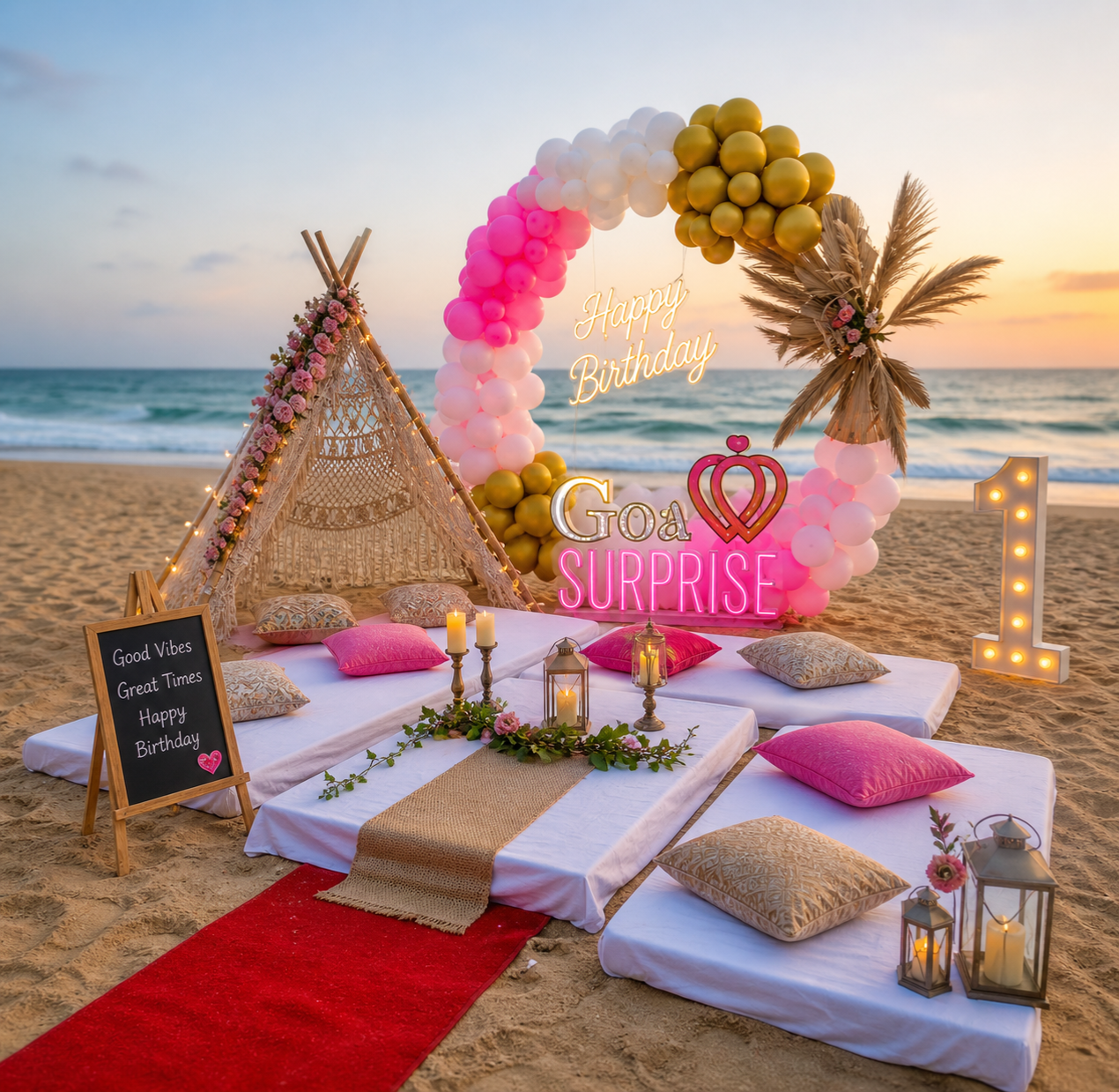 Beach Tent & Balloon Ring Birthday Setup - GEP-TENT-RING-ST1-14499