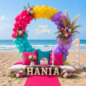 Budget Beach Birthday Ring Decoration with Cake - GEP-RING-ST2-6499