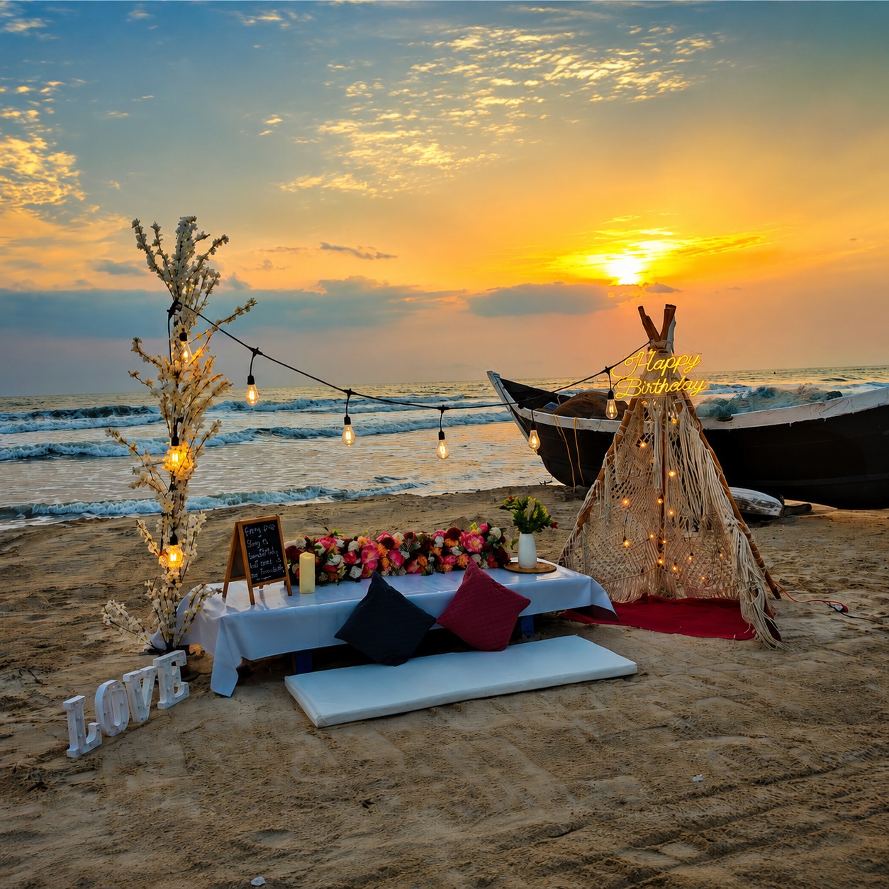 Forever Moments Luxury Beach Teepee Celebration Setup - GEP-FM-BTS-5999